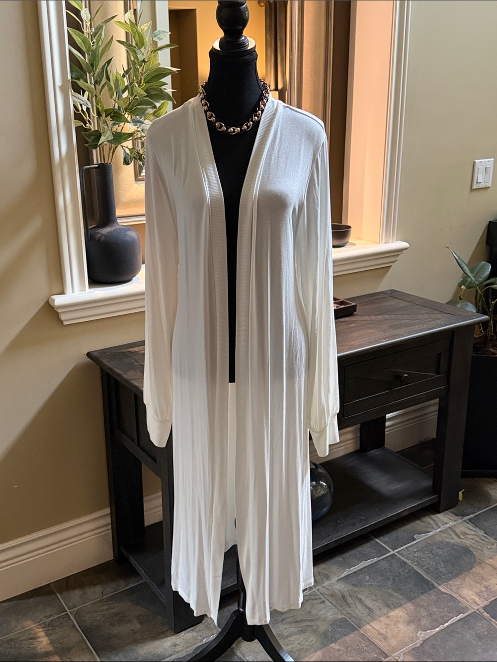 Mw/oT torrid Cream Open-Front Long Duster Cardigan